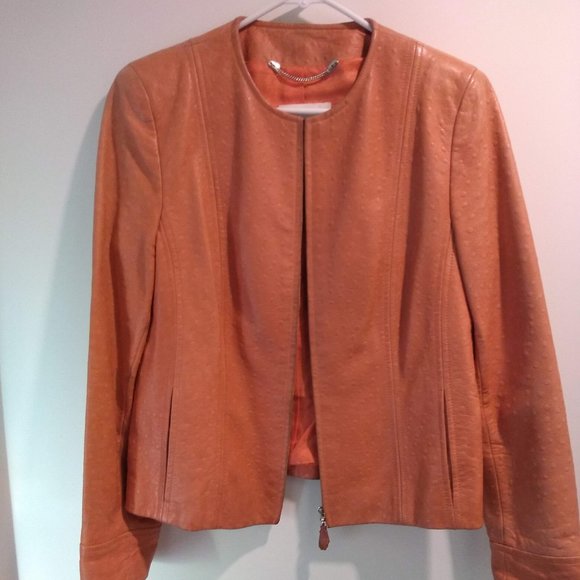 Escada - Lamb Leather Jacket, Sz M - Picture 1 of 12